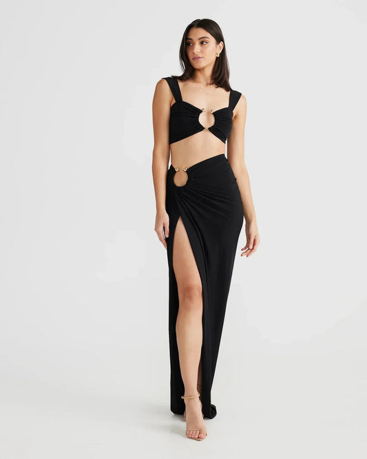 "Clara" Maxikleid mit Cut-Outs