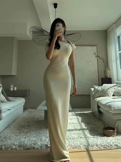 "Lamya" One-Shoulder-Maxikleid