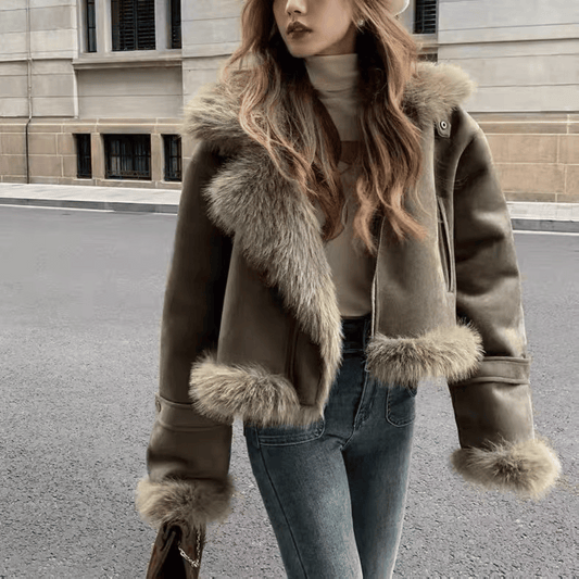 "Eliya" Jacke mit Fell